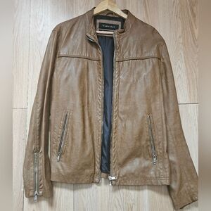 Zara Brown Lightweight Shirt Jacket with Ribbed Collar